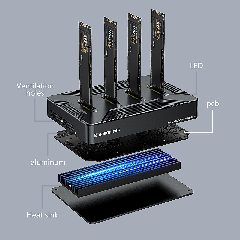 Blueendless 4 베이 m2 SSD 도킹 스테이 - 8Tb M2 Nvme Ssd 리뷰 및 가격